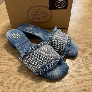 ILONA DOUBLE WASHED DENIM Mules e sabot ASH Size 41 Or US 10